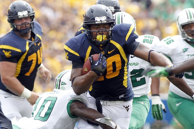WVU RB Alston Day-to-Day with Thigh Bruise