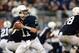 September 22, 2012; University Park, PA, USA; Penn State Nittany Lions quarterback Matthew McGloin (11) drops back to pass in the second half in the game against the Temple Owls at Beaver Stadium. Penn State defeated Temple 24-13. Mandatory Credit: Rob Christy-US PRESSWIRE
