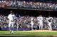 NEW YORK, NY - SEPTEMBER 23: Hiroki Kuroda #18 of the New York Yankees walks to the dugout after he was taken out of the game in the sixth inning against the Oakland Athletics at Yankee Stadium on September 23, 2012 in the Bronx borough of New York City. (Photo by Jim McIsaac/Getty Images)