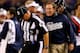 BALTIMORE, MD - SEPTEMBER 23: Head coach Bill Belichick of the New England Patriots yells at an official following an offensive interference penalty against the Patriots in the first quarter against the Baltimore Ravens at M&T Bank Stadium on September 23, 2012 in Baltimore, Maryland. (Photo by Rob Carr/Getty Images)