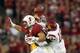 PALO ALTO, CA - SEPTEMBER 15: Dion Bailey #18 and Jawanza Starling #29 of the USC Trojans break up a pass intended for Zach Ertz #86 of the Stanford Cardinal at Stanford Stadium on September 15, 2012 in Palo Alto, California. (Photo by Ezra Shaw/Getty Images)