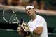 LONDON, ENGLAND - JUNE 28: Rafael Nadal of Spain reacts during his Gentlemen's Singles second round match against Lukas Rosol of the Czech Republic on day four of the Wimbledon Lawn Tennis Championships at the All England Lawn Tennis and Croquet Club on June 28, 2012 in London, England. (Photo by Clive Rose/Getty Images)