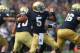 SOUTH BEND, IN - SEPTEMBER 08: Everett Golson #5 of the Notre Dame Fighting Irish passes against the Purdue Boilermakers at Notre Dame Stadium on September 8, 2012 in South Bend, Indiana. Notre Dame defeated Purdue 21-17. (Photo by Jonathan Daniel/Getty Images)