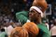 BOSTON, MA - JUNE 07: Rajon Rondo #9 of the Boston Celtics warms up against the Miami Heat in Game Six of the Eastern Conference Finals in the 2012 NBA Playoffs on June 7, 2012 at TD Garden in Boston, Massachusetts. NOTE TO USER: User expressly acknowledges and agrees that, by downloading and or using this photograph, User is consenting to the terms and conditions of the Getty Images License Agreement. (Photo by Jim Rogash/Getty Images)