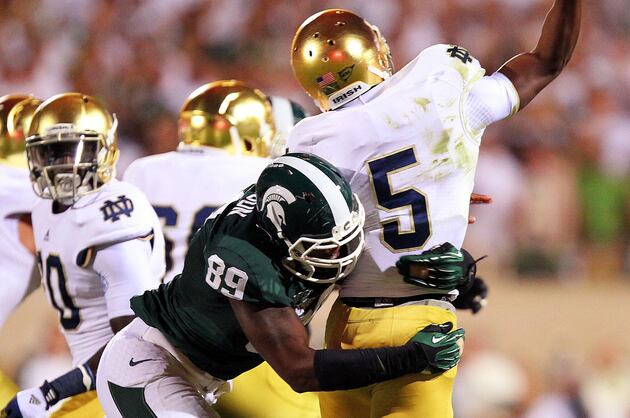 Shilique Calhoun Shows off MSU's Talent at DE in First Career Start
