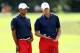 MEDINAH, IL - SEPTEMBER 26: Tiger Woods of the United States talks with Steve Stricker of the United States during the third preview day of The 39th Ryder Cup at Medinah Country Golf Club on September 26, 2012 in Medinah, Illinois. (Photo by Andy Lyons/Getty Images)