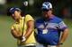 KOHLER, WI - JULY 04: Yani Tseng of Taiwan (L) hits a shot as her coach Gary Gilchrist looks on during a practice round prior to the start of the 2012 U.S. Women's Open at Blackwolf Run on July 4, 2012 in Kohler, Wisconsin. (Photo by Scott Halleran/Getty Images)