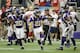 MINNEAPOLIS, MN - SEPTEMBER 23: Josh Robinson #21 of the Minnesota Vikings celebrates an interception during the fourth quarter of the game against the San Francisco 49ers on September 23, 2012 at Mall of America Field at the Hubert H. Humphrey Metrodome in Minneapolis, Minnesota. The Vikings defeated the 49ers 24-13. (Photo by Hannah Foslien/Getty Images)
