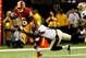 September 9, 2012; New Orleans, LA, USA; Washington Redskins running back Alfred Morris (46) is tackled by New Orleans Saints safety Malcolm Jenkins (27) during the second half of a game at the Mercedes-Benz Superdome. The Redskins defeated the Saints 40-32. Mandatory Credit: Derick E. Hingle-US PRESSWIRE