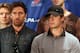 NEW YORK, NY - SEPTEMBER 13: (L-R) Henrik Lundqvist of the New York Rangers and Sidney Crosby of the Pittsburgh Penguins listen to the NHLPA press conference at Marriott Marquis Times Square on September 13, 2012 in New York City. (Photo by Bruce Bennett/Getty Images)