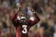 TALLAHASSEE, FL - SEPTEMBER 22: EJ Manuel #3 of the Florida State Seminoles celebrates after his teammate runs for a touchdown during their game against the Clemson Tigers at Doak Campbell Stadium on September 22, 2012 in Tallahassee, Florida. (Photo by Streeter Lecka/Getty Images)