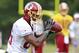July 27, 2012; Ashburn, VA, USA; Washington Redskins wide receiver Leonard Hankerson (85) catches the ball during Redskins training camp at Redskins Park. Mandatory Credit: Geoff Burke-US PRESSWIRE