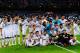 MADRID, SPAIN - SEPTEMBER 26: Real Madrid team with the Santiago Bernabeu Trophy after the Santiago Bernabeu Trophy between Real Madrid and Millonarios FC at Estadio Santiago Bernabeu on September 26, 2012 in Madrid, Spain. (Photo by Gonzalo Arroyo Moreno/Getty Images)