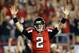 ATLANTA, GA - SEPTEMBER 17: Quarterback Matt Ryan #2 of the Atlanta Falcons celebrates after a play in the first quarter against the Denver Broncos during their game at the Georgia Dome on September 17, 2012 in Atlanta, Georgia. (Photo by Kevin C. Cox/Getty Images)