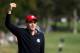 MEDINAH, IL - SEPTEMBER 28: Keegan Bradley celebrates on the 15th green after he made birdie to defeat the team of Donald/Garcia 4&3 during the Morning Foursome Matches for The 39th Ryder Cup at Medinah Country Club on September 28, 2012 in Medinah, Illinois. (Photo by Ross Kinnaird/Getty Images)