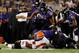 BALTIMORE, MD - SEPTEMBER 27: Wide receiver Josh Cribbs #16 of the Cleveland Browns lays on the ground after getting hit by linebacker Dannell Ellerbe #59 of the Baltimore Ravens after a play in the first quarter during the NFL Game at M&T Bank Stadium on September 27, 2012 in Baltimore, Maryland. (Photo by Rob Carr/Getty Images)