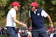 MEDINAH, IL - SEPTEMBER 28: Keegan Bradley of the United States and Phil Mickelson of the United States react on the third hole during the Afternoon Four-Ball Matches for The 39th Ryder Cup at Medinah Country Club on September 28, 2012 in Medinah, Illinois. (Photo by Andrew Redington/Getty Images)