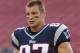 August 24, 2012; Tampa, FL, USA; New England Patriots tight end Rob Gronkowski (87) workout prior to the game against the Tampa Bay Buccaneers at Raymond James Stadium. Mandatory Credit: Kim Klement-US PRESSWIRE