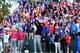 MEDINAH, IL - SEPTEMBER 29: Bubba Watson of the USA watches his tee shot on the first hole as Justin Rose and Ian Poulter of Europe look on during day two of the Morning Foursome Matches for The 39th Ryder Cup at Medinah Country Club on September 29, 2012 in Medinah, Illinois. (Photo by David Cannon/Getty Images)