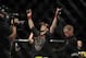 May 15, 2012; Fairfax, VA, USA; Amir Sadollah celebrates a split decision win over Jorge Lopez during the Korean zombie vs Poirier event at Patriot Center. Mandatory Credit: Rafael Suanes-US PRESSWIRE