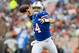 CLEVELAND, OH - SEPTEMBER 23: Starting quarterback Ryan Fitzpatrick #14 of the Buffalo Bills throws down field during the first half against the Cleveland Browns at Cleveland Browns Stadium on September 23, 2012 in Cleveland, Ohio. (Photo by Jason Miller/Getty Images)