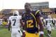 MORGANTOWN, WV - SEPTEMBER 29: Geno Smith #12 of the West Virginia Mountaineers shakes hands after the game against the Baylor Bears on September 29, 2012 at Mountaineer Field in Morgantown, West Virginia. WVU defeated Baylor 70-63. (Photo by Justin K. Aller/Getty Images)
