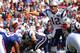 ORCHARD PARK, NY - SEPTEMBER 25: Tom Brady #12 of the New England Patriots calls an audible during NFL game action against the Buffalo Bills at Ralph Wilson Stadium on September 25, 2011 in Orchard Park, New York. (Photo by Tom Szczerbowski/Getty Images)