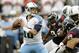 Sep 30, 2012; Houston, TX, USA; Tennessee Titans quarterback Jake Locker (10) throws a pass against the Houston Texans in the first quarter at Reliant Stadium. Mandatory Credit: Brett Davis-US PREWIRE