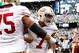 EAST RUTHERFORD, NJ - SEPTEMBER 30: Colin Kaepernick #7 celebrates a touchdown with Alex Boone #75 of the San Francisco 49ers during a game against the New York Jets at MetLife Stadium on September 30, 2012 in East Rutherford, New Jersey. (Photo by Jeff Zelevansky/Getty Images)