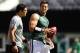 EAST RUTHERFORD, NJ - SEPTEMBER 9: Quarterbacks Mark Sanchez #6, left, and Tim Tebow #15 of the New York Jets during pre-game warm ups before the start of their game against the Buffalo Bills at MetLife Stadium on September 9, 2012 in East Rutherford, New Jersey. (Photo by Rich Schultz /Getty Images)