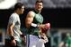 EAST RUTHERFORD, NJ - SEPTEMBER 9: Quarterbacks Mark Sanchez #6, left, and Tim Tebow #15 of the New York Jets during pre-game warm ups before the start of their game against the Buffalo Bills at MetLife Stadium on September 9, 2012 in East Rutherford, New Jersey. (Photo by Rich Schultz /Getty Images)