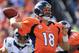 Quarterback Peyton Manning passed for 338 yards and three touchdowns in the Broncos' 37-6 rout of the Raiders in Denver.