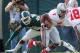 EAST LANSING, MI - SEPTEMBER 29: Jordan Hall #7 of the Ohio State Buckeyes escapes the tackle of Darien Harris #45 of the Michigan State Spartans during a second quarter punt return at Spartan Stadium on September 29, 2012 in East Lansing, Michigan. (Photo by Gregory Shamus/Getty Images)