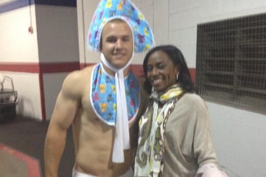 Angels Rookie Hazing = Mike Trout in Diapers