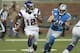 DETROIT, MI - SEPTEMBER 30: Percy Harvin #12 of the Minnesota Vikings takes the opening kickoff for a touch down as John Wendling #29 of the Detroit Lions chases at Ford Field on September 30, 2012 in Detroit, Michigan. (Photo by Leon Halip/Getty Images)