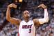 June 5, 2012; Miami, FL, USA; Miami Heat shooting guard Dwyane Wade (3) during the first half in game five of the Eastern Conference finals against the Boston Celtics of the 2012 NBA playoffs at American Airlines Arena. Mandatory Credit: Steve Mitchell-US PRESSWIRE