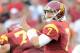 LOS ANGELES, CA - SEPTEMBER 22: Matt Barkley #7 of the USC Trojans sets to pass during the game against the California Golden Bears at Los Angeles Memorial Coliseum on September 22, 2012 in Los Angeles, California. (Photo by Harry How/Getty Images)
