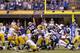 INDIANAPOLIS, IN - AUGUST 26: Mason Crosby #2 of the Green Bay Packers kicks the game-winning 50-yard field goal during an NFL preseason game against the Indianapolis Colts at Lucas Oil Stadium on August 26, 2011 in Indianapolis, Indiana. The Packers won 24-21. (Photo by Joe Robbins/Getty Images)