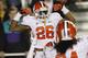 Garry Peters celebrates his 4th quarter interception