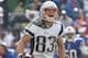 ORCHARD PARK, NY - SEPTEMBER 30: Wes Welker #83 of the New England Patriots celebrates after making a catch for a first down during an NFL game against the Buffalo Bills at Ralph Wilson Stadium on September 30, 2012 in Orchard Park, New York. (Photo by Tom Szczerbowski/Getty Images)
