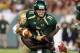 TAMPA, FL - SEPTEMBER 29: Quarterback Matt Floyd #11 of the South Florida Bulls fumbles in the third quarter against the Florida State Seminoles September 29, 2012 at Raymond James Stadium in Tampa, Florida. The Seminoles recovered and scored on the play. ( Photo by Al Messerschmidt/Getty Images)