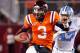 BLACKSBURG, VA - NOVEMBER 17: Logan Thomas #3 of the Virginia Tech Hokies runs with the ball past Zach Brown #47 of the North Carolina Tar Heels at Lane Stadium on November 17, 2011 in Blacksburg, Virginia. (Photo by Geoff Burke/Getty Images)