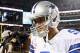 ARLINGTON, TX - OCTOBER 01: Tony Romo #9 of the Dallas Cowboys walks off the field after a 34-18 loss against the Chicago Bears at Cowboys Stadium on October 1, 2012 in Arlington, Texas. (Photo by Ronald Martinez/Getty Images)