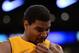 LOS ANGELES, CA - MAY 12: Andrew Bynum #17 of the Los Angeles Lakers looks on in the second half while taking on the Denver Nuggets in Game Seven of the Western Conference Quarterfinals in the 2012 NBA Playoffs on May 12, 2012 at Staples Center in Los Angeles, California. NOTE TO USER: User expressly acknowledges and agrees that, by downloading and or using this photograph, User is consenting to the terms and conditions of the Getty Images License Agreement. (Photo by Harry How/Getty Images)
