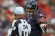 Jay Cutler complains to a replacement referee during the Chicago Bears St. Louis Rams game.