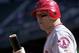 SEATTLE, WA - SEPTEMBER 01: Mike Trout #27 of the Los Angeles Angels of Anaheim stand in the on deck circle during a game against the Seattle Mariners at Safeco Field on September 1, 2012 in Seattle, Washington. (Photo by Stephen Brashear/Getty Images)