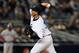 NEW YORK, NY - OCTOBER 01: Freddy Garcia #36 of the New York Yankees delivers a pitch in the ninth inning against the Boston Red Sox on October 1, 2012 at Yankee Stadium in the Bronx borough of New York City. (Photo by Elsa/Getty Images)