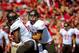 LINCOLN, NE - SEPTEMBER 15: Quarterback Ryan Aplin #16 of the Arkansas State Red Wolves hands off to running back Frankie Jackson #6 of the Arkansas State Red Wolves during their game against the Nebraska Cornhuskers at Memorial Stadium on September 15, 2012 in Lincoln, Nebraska. (Photo by Eric Francis/Getty Images)