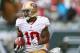 EAST RUTHERFORD, NJ - SEPTEMBER 30: Kyle Williams #10 of the San Francisco 49ers returns the opening kickoff against the New York Jets on September 30, 2012 at MetLife Stadium in East Rutherford, New Jersey. (Photo by Elsa/Getty Images)