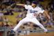 LOS ANGELES, CA - SEPTEMBER 28: Clayton Kershaw #22 of the Los Angeles Dodgers pitches during the second inning against the Colorado Rockies at Dodger Stadium on September 28, 2012 in Los Angeles, California. (Photo by Harry How/Getty Images)